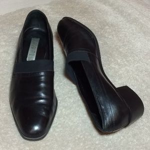 Massimo Black Healed Dress Loafers